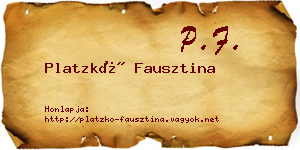 Platzkó Fausztina névjegykártya